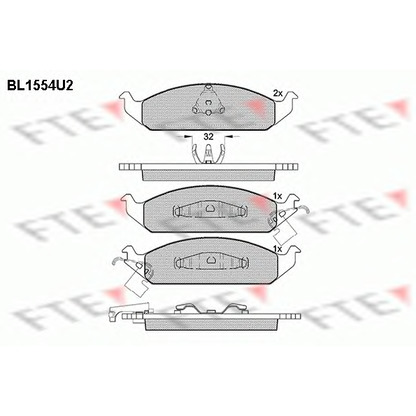 Фото Комплект тормозных колодок, дисковый тормоз FTE BL1554U2