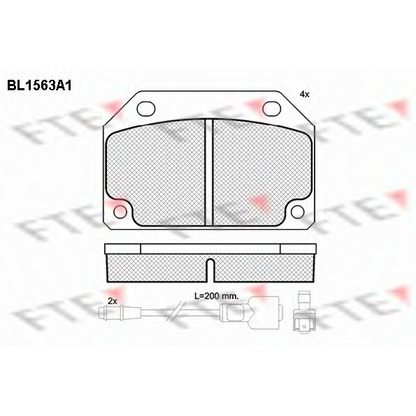 Фото Комплект тормозных колодок, дисковый тормоз FTE BL1563A1