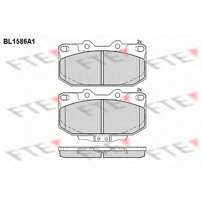 Фото Комплект тормозных колодок, дисковый тормоз FTE BL1586A1