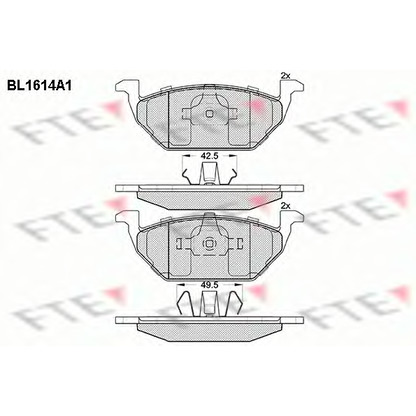 Photo Brake Pad Set, disc brake FTE BL1614A1