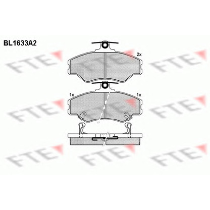 Фото Комплект тормозных колодок, дисковый тормоз FTE BL1633A2