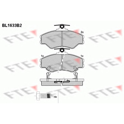 Фото Комплект тормозных колодок, дисковый тормоз FTE BL1633B2