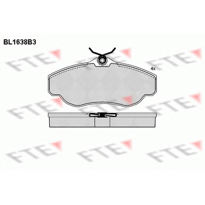 Фото Комплект тормозных колодок, дисковый тормоз FTE BL1638B3