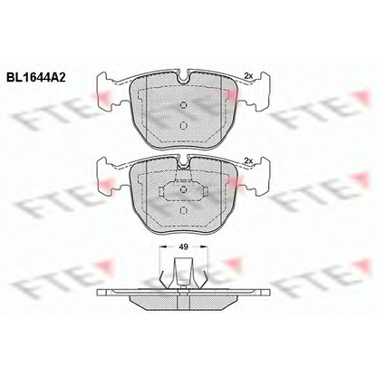 Zdjęcie Zestaw klocków hamulcowych, hamulce tarczowe FTE BL1644A2