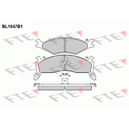 Фото Комплект тормозных колодок, дисковый тормоз FTE BL1647B1