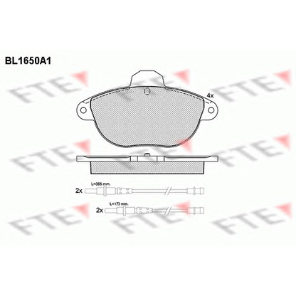 Photo Kit de plaquettes de frein, frein à disque FTE BL1650A1