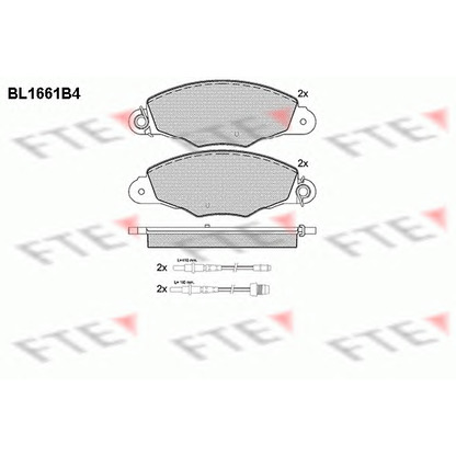 Фото Комплект тормозных колодок, дисковый тормоз FTE BL1661B4