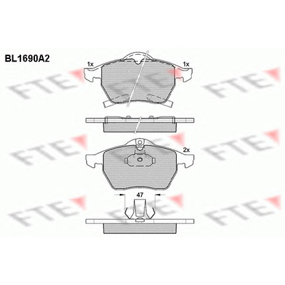 Zdjęcie Zestaw klocków hamulcowych, hamulce tarczowe FTE BL1690A2