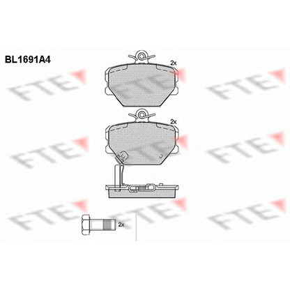Photo Kit de plaquettes de frein, frein à disque FTE BL1691A4