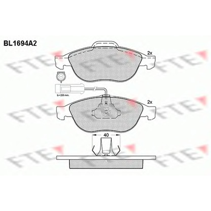 Photo Kit de plaquettes de frein, frein à disque FTE BL1694A2