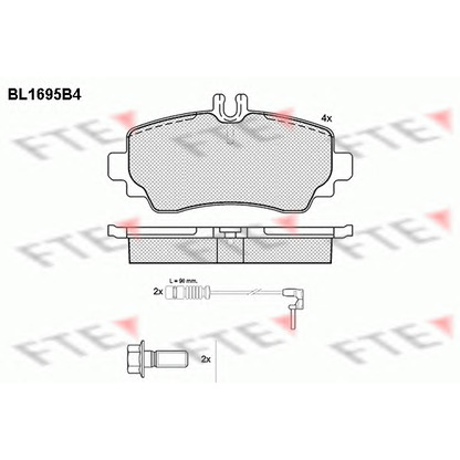 Фото Комплект тормозных колодок, дисковый тормоз FTE BL1695B4