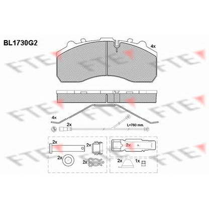 Photo Kit de plaquettes de frein, frein à disque FTE BL1730G2