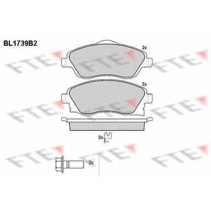 Фото Комплект тормозных колодок, дисковый тормоз FTE BL1739B2