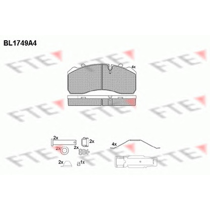 Zdjęcie Zestaw klocków hamulcowych, hamulce tarczowe FTE BL1749A4