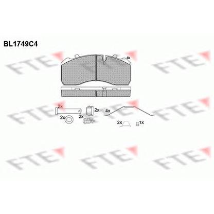 Photo Kit de plaquettes de frein, frein à disque FTE BL1749C4