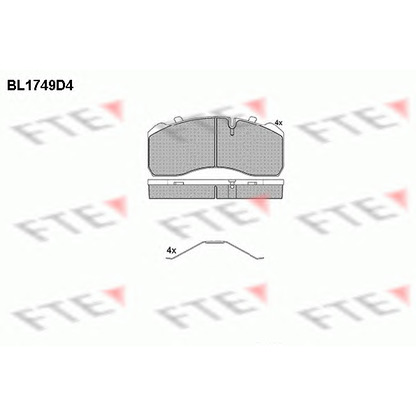 Foto Bremsbelagsatz, Scheibenbremse FTE BL1749D4