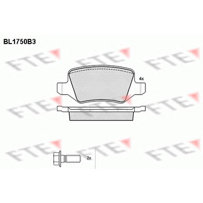 Photo Brake Pad Set, disc brake FTE BL1750B3