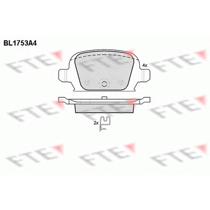 Photo Kit de plaquettes de frein, frein à disque FTE BL1753A4
