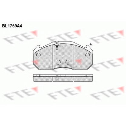 Фото Комплект тормозных колодок, дисковый тормоз FTE BL1759A4