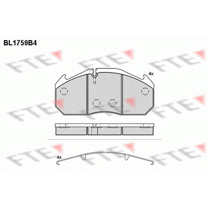 Photo Kit de plaquettes de frein, frein à disque FTE BL1759B4