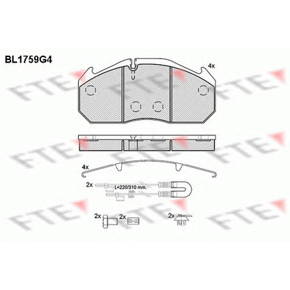 Photo Kit de plaquettes de frein, frein à disque FTE BL1759G4