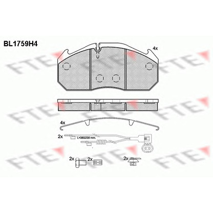 Zdjęcie Zestaw klocków hamulcowych, hamulce tarczowe FTE BL1759H4