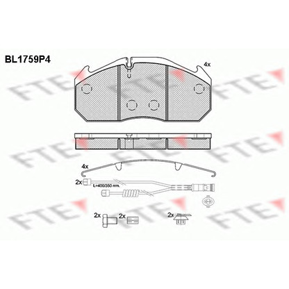 Photo Kit de plaquettes de frein, frein à disque FTE BL1759P4