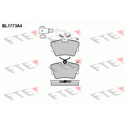 Фото Комплект тормозных колодок, дисковый тормоз FTE BL1773A4