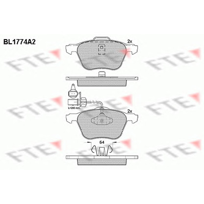 Foto Bremsbelagsatz, Scheibenbremse FTE BL1774A2