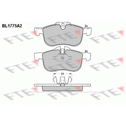 Photo Kit de plaquettes de frein, frein à disque FTE BL1775A2