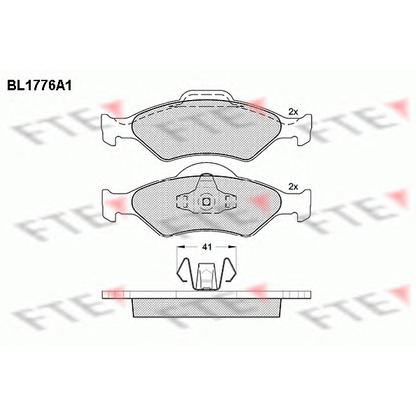 Zdjęcie Zestaw klocków hamulcowych, hamulce tarczowe FTE BL1776A1