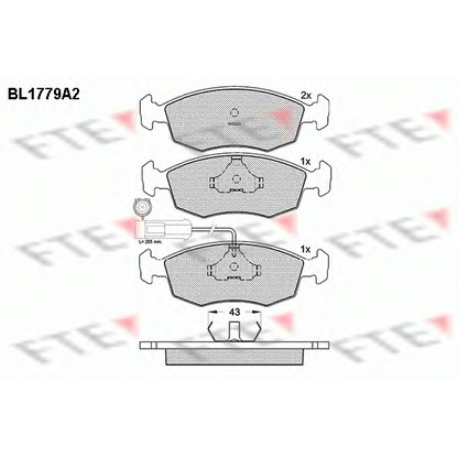 Фото Комплект тормозных колодок, дисковый тормоз FTE BL1779A2