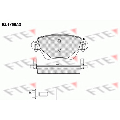 Фото Комплект тормозных колодок, дисковый тормоз FTE BL1790A3