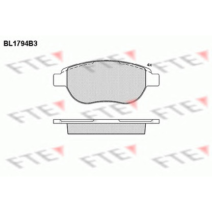 Photo Kit de plaquettes de frein, frein à disque FTE BL1794B3