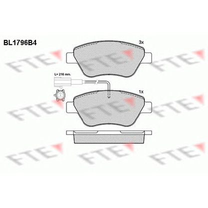 Foto Kit pastiglie freno, Freno a disco FTE BL1796B4