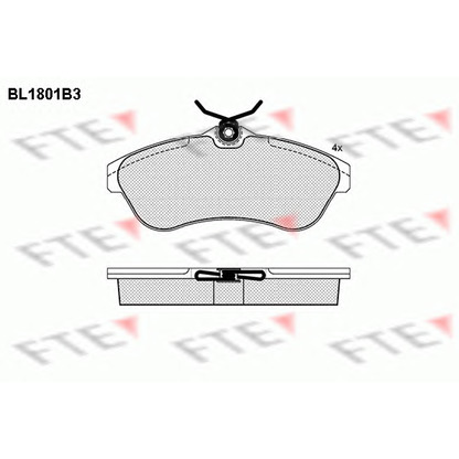 Фото Комплект тормозных колодок, дисковый тормоз FTE BL1801B3