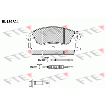 Photo Kit de plaquettes de frein, frein à disque FTE BL1802A4