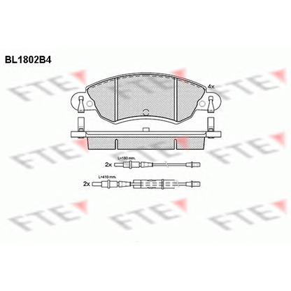 Photo Kit de plaquettes de frein, frein à disque FTE BL1802B4
