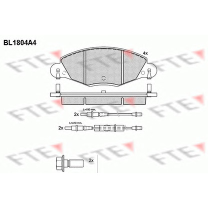 Фото Комплект тормозных колодок, дисковый тормоз FTE BL1804A4
