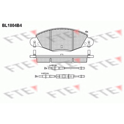 Photo Brake Pad Set, disc brake FTE BL1804B4