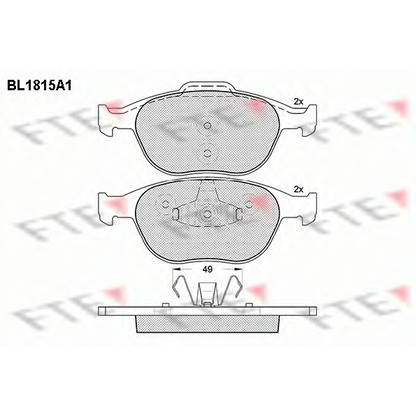 Photo Kit de plaquettes de frein, frein à disque FTE BL1815A1