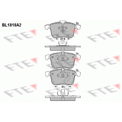 Zdjęcie Zestaw klocków hamulcowych, hamulce tarczowe FTE BL1818A2