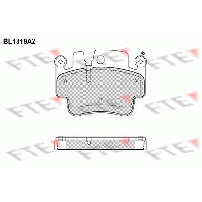 Photo Kit de plaquettes de frein, frein à disque FTE BL1819A2