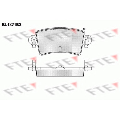 Фото Комплект тормозных колодок, дисковый тормоз FTE BL1821B3