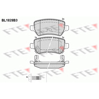 Zdjęcie Zestaw klocków hamulcowych, hamulce tarczowe FTE BL1828B3