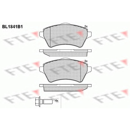 Photo Kit de plaquettes de frein, frein à disque FTE BL1841B1