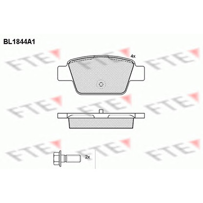 Фото Комплект тормозных колодок, дисковый тормоз FTE BL1844A1