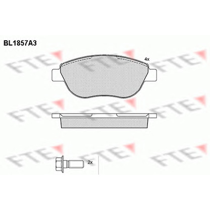 Фото Комплект тормозных колодок, дисковый тормоз FTE BL1857A3