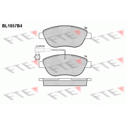 Фото Комплект тормозных колодок, дисковый тормоз FTE BL1857B4