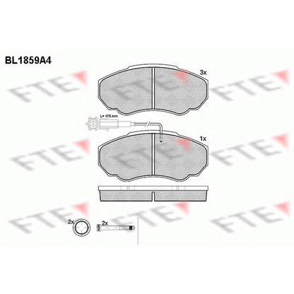 Фото Комплект тормозных колодок, дисковый тормоз FTE BL1859A4